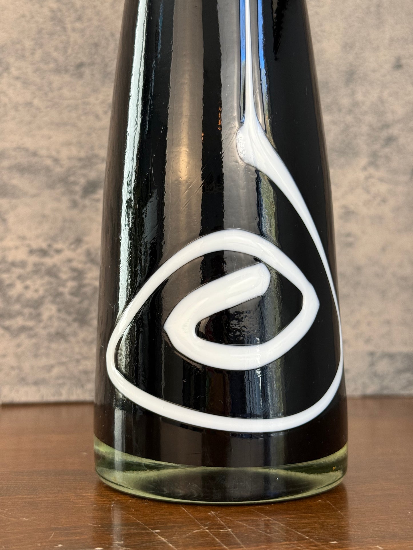 Handblown Swirl Glass Bottle Vase (1950's-1970's)