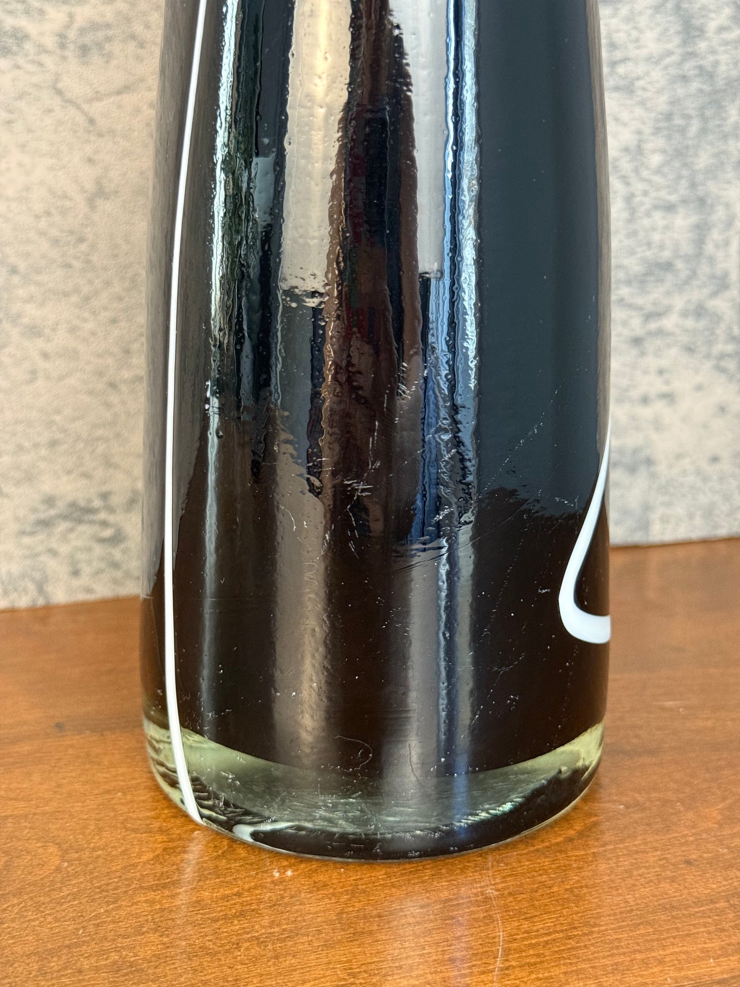 Handblown Swirl Glass Bottle Vase (1950's-1970's)