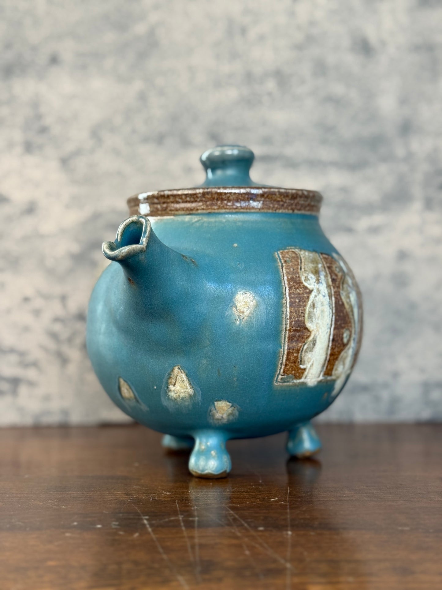 Handmade Ceramic Folk Art Teapot (1994)
