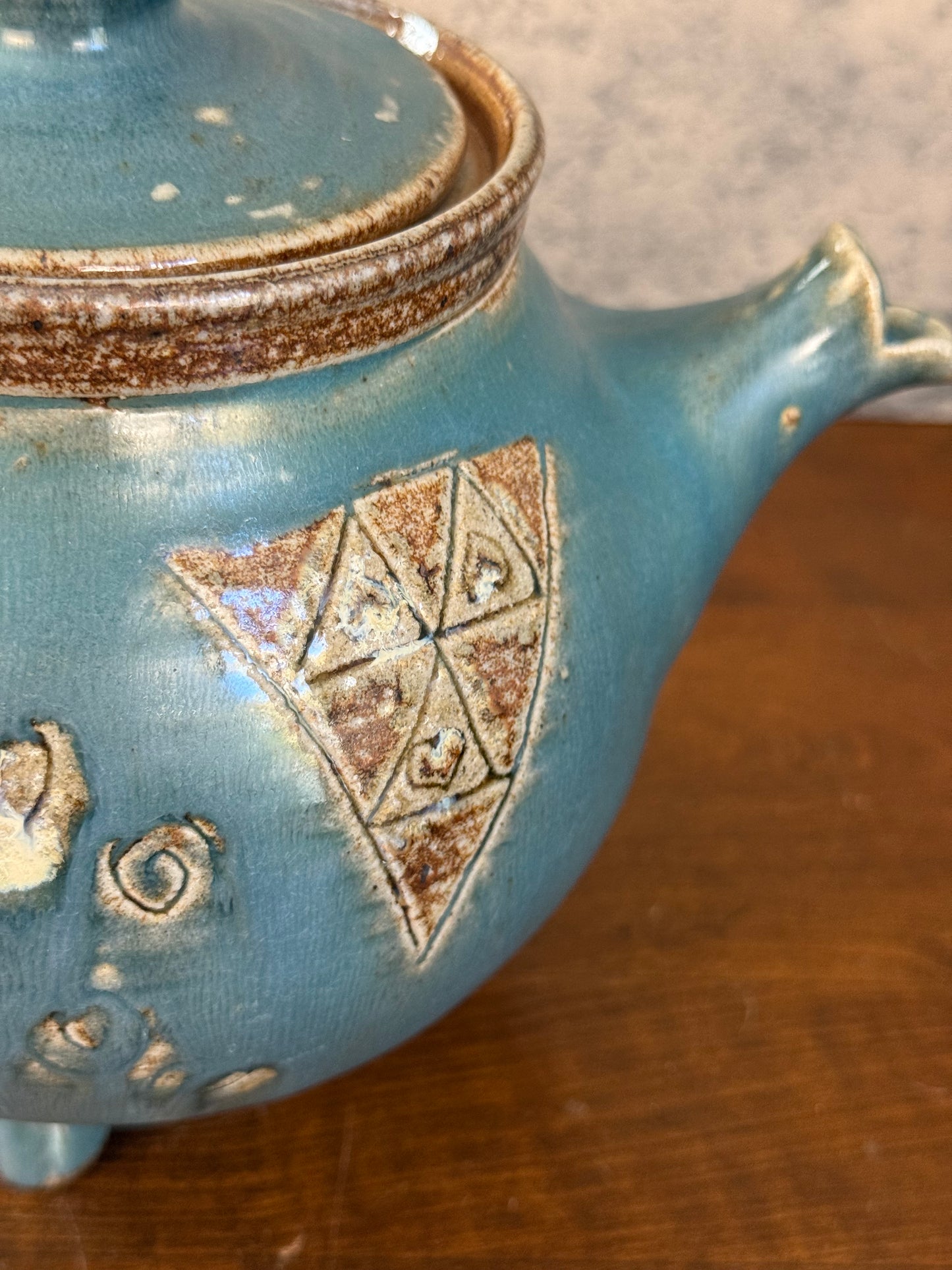 Handmade Ceramic Folk Art Teapot (1994)