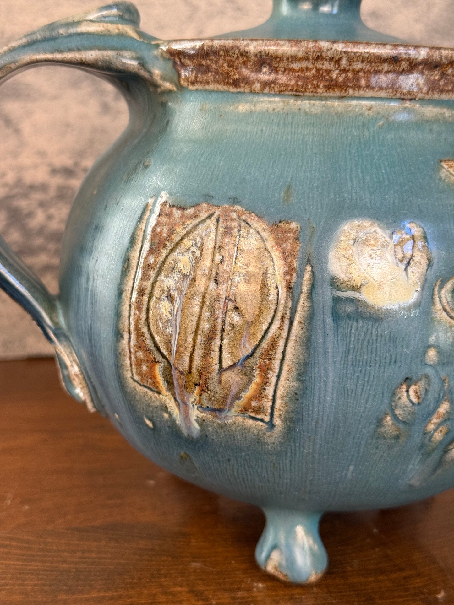 Handmade Ceramic Folk Art Teapot (1994)