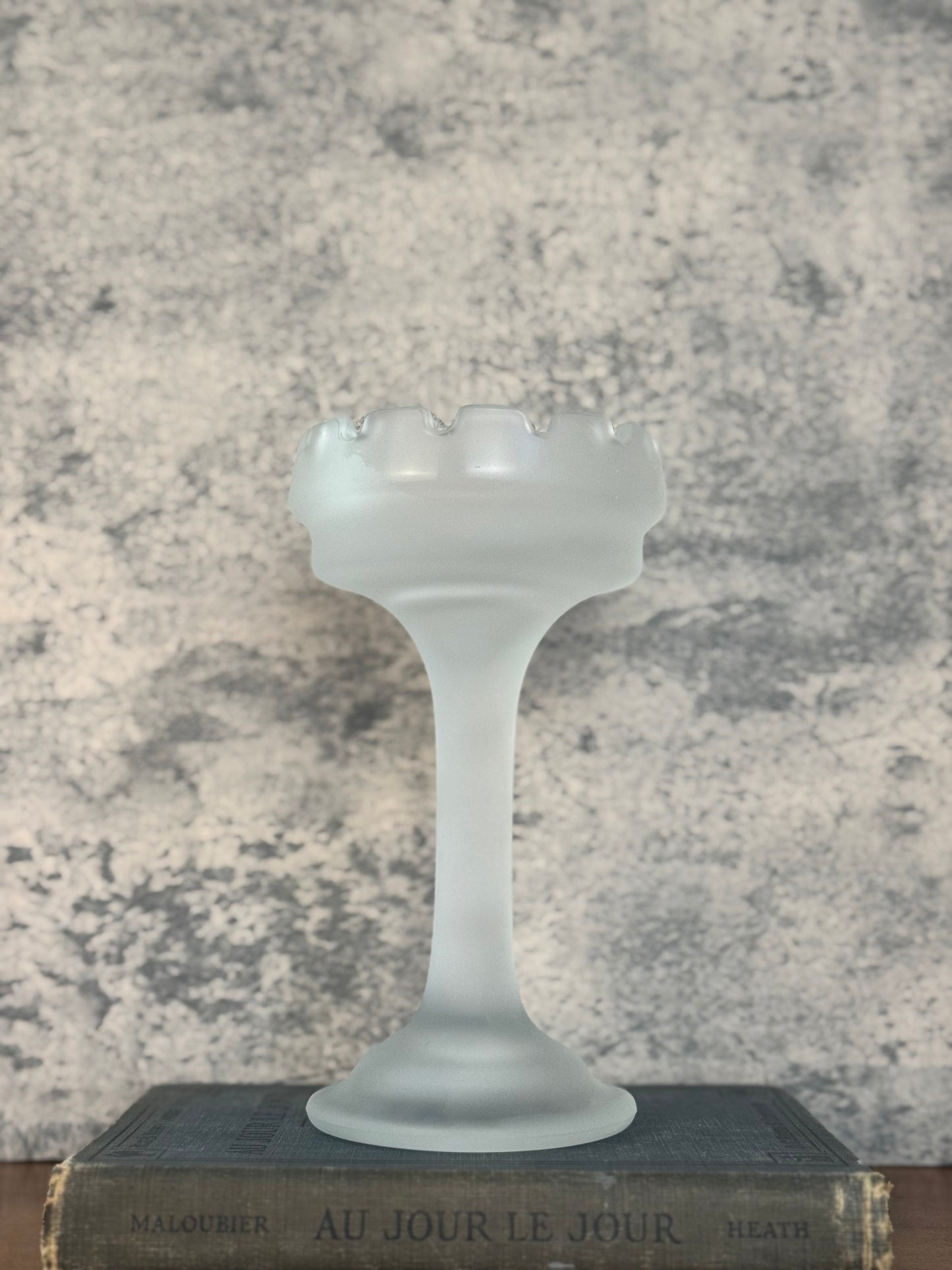 Partylite Frosted Glass Candle Holder (1980's-1990's)