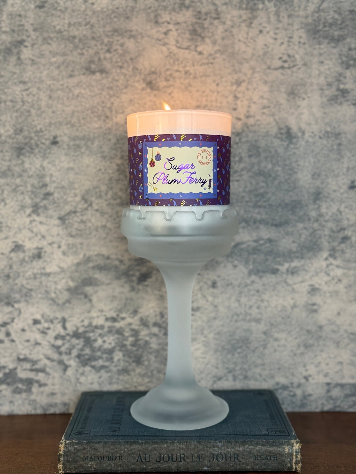 Partylite Frosted Glass Candle Holder (1980's-1990's)