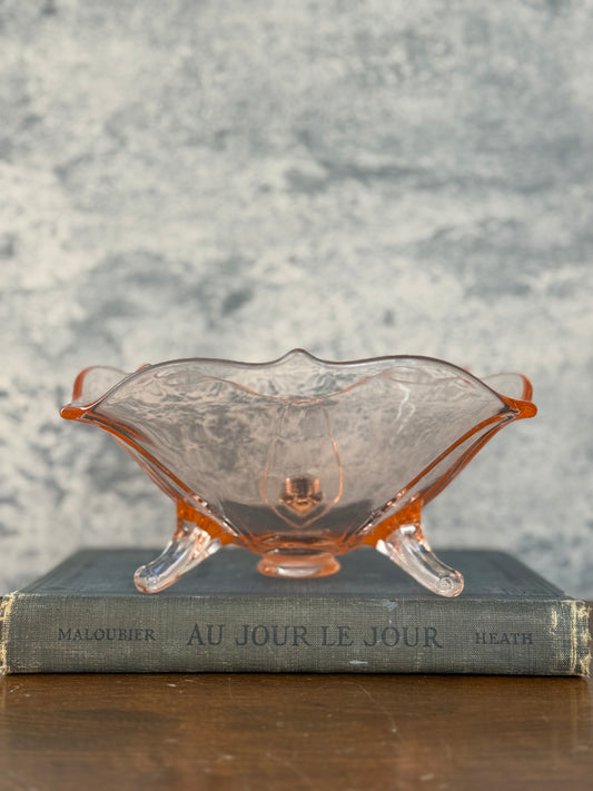 Depression-Era Pink Glass Trinket Bowl (1930's-1940's)