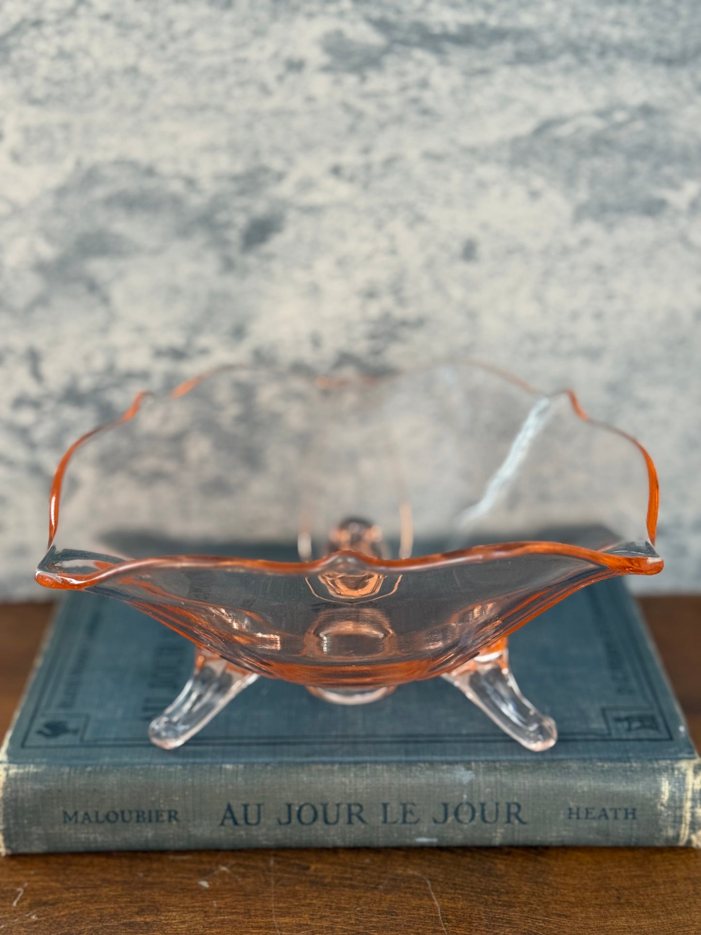 Depression-Era Pink Glass Trinket Bowl (1930's-1940's)