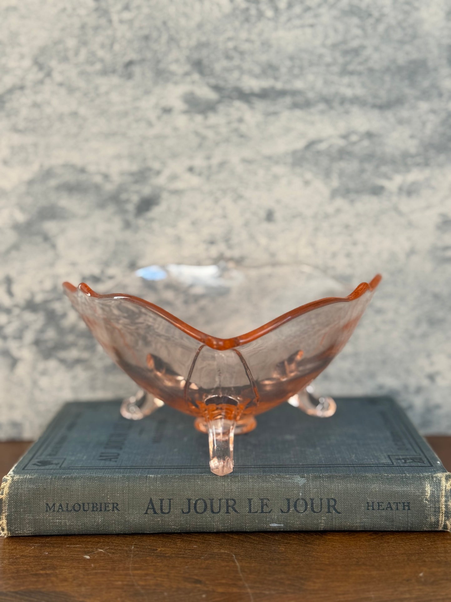 Depression-Era Pink Glass Trinket Bowl (1930's-1940's)