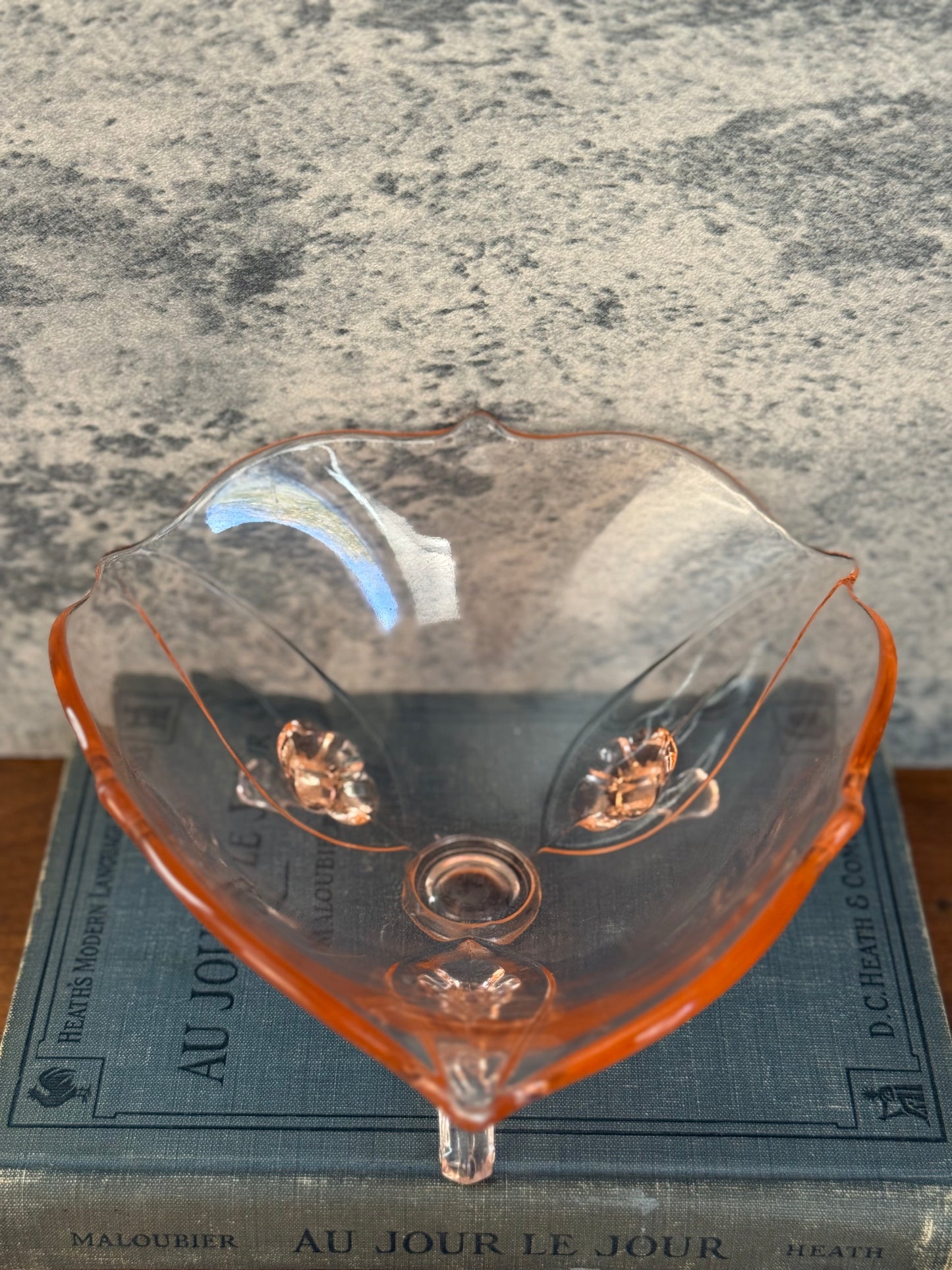 Depression-Era Pink Glass Trinket Bowl (1930's-1940's)