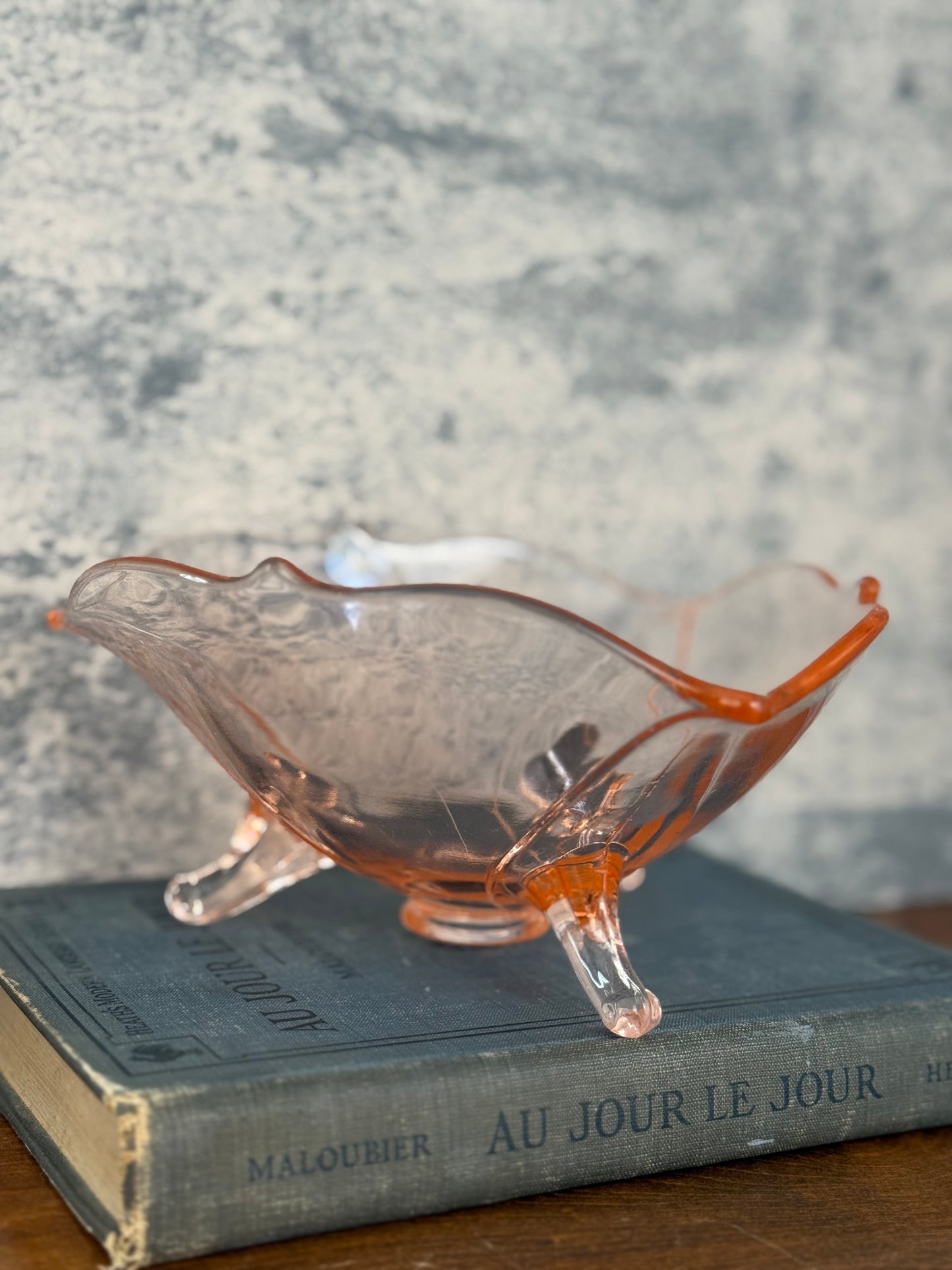 Depression-Era Pink Glass Trinket Bowl (1930's-1940's)