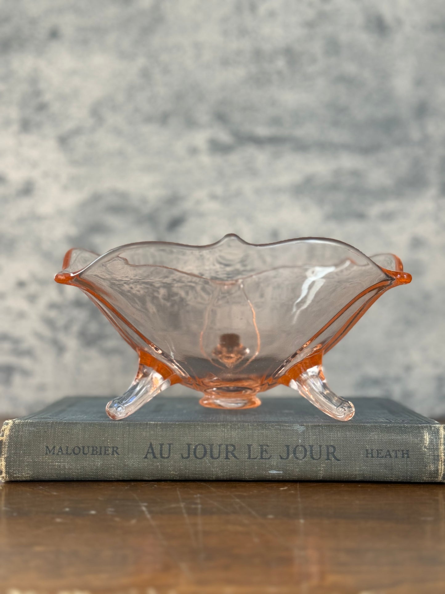 Depression-Era Pink Glass Trinket Bowl (1930's-1940's)