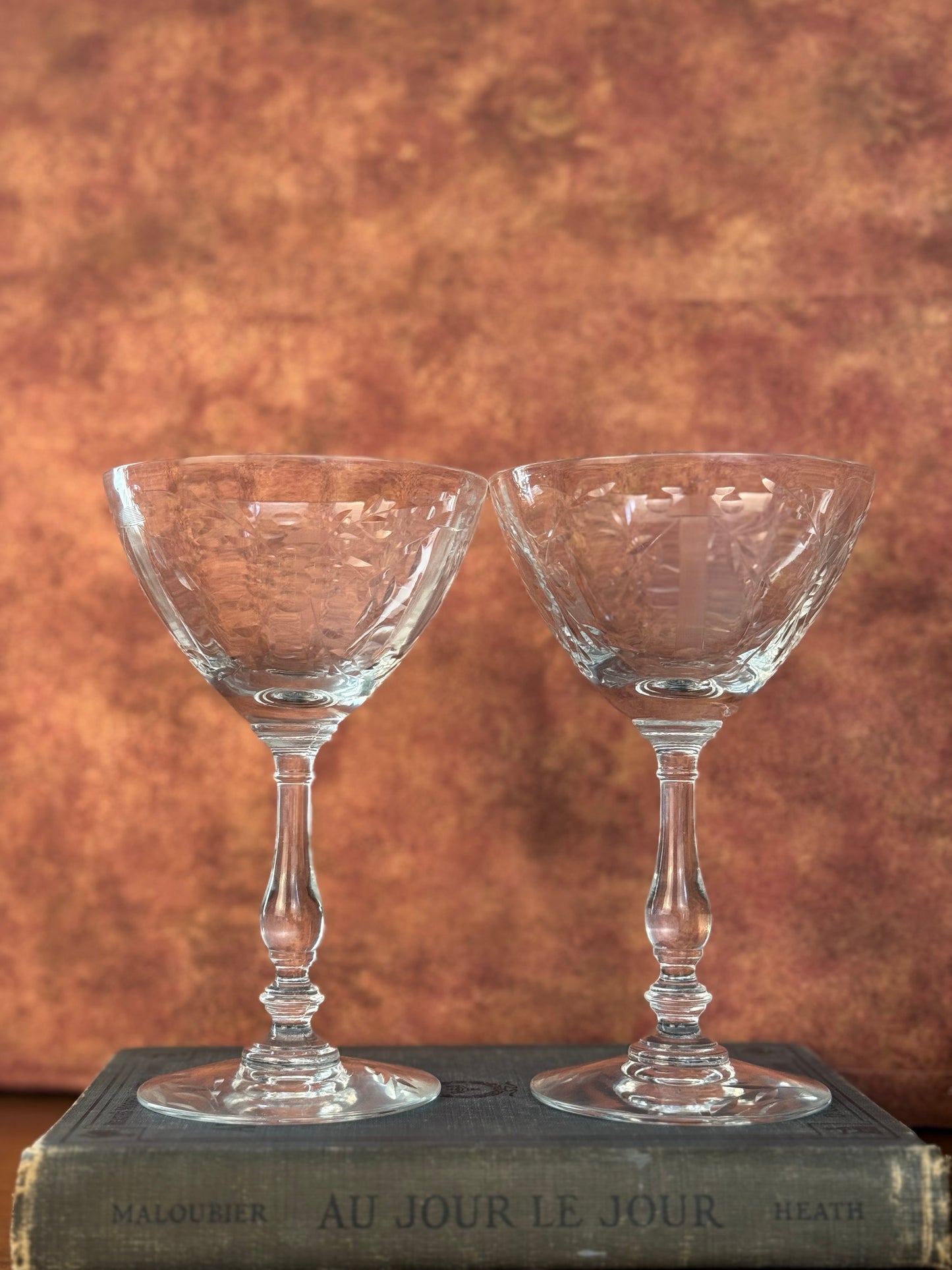 Art Deco Cocktail Coupe Glasses, Set of 4 (1950's-1960's)