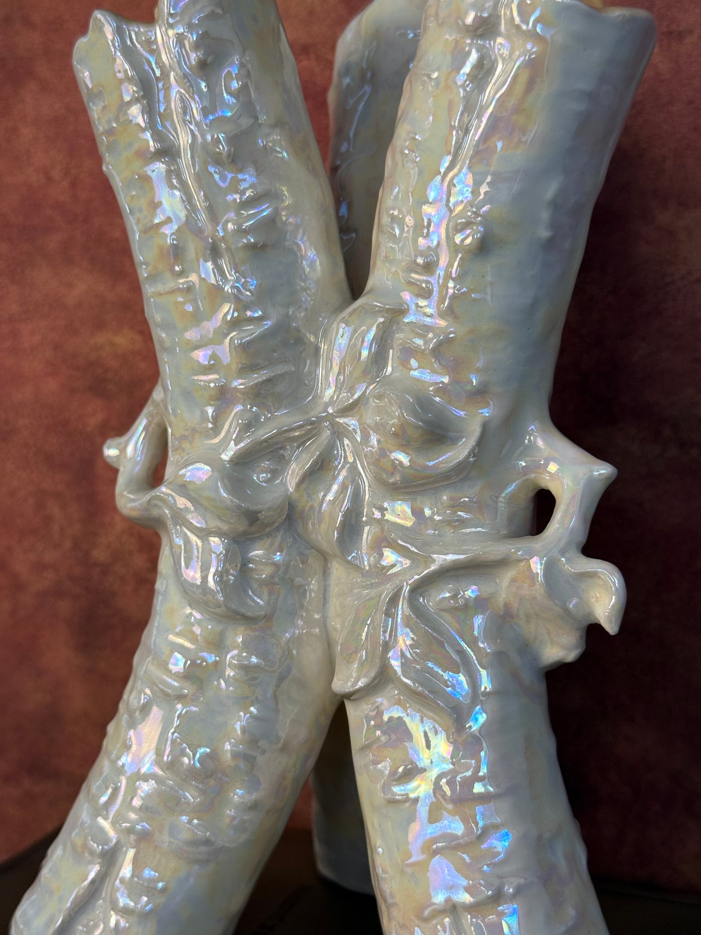 German Naturalistic Lusterware Glaze Vase (1950's-1960's)