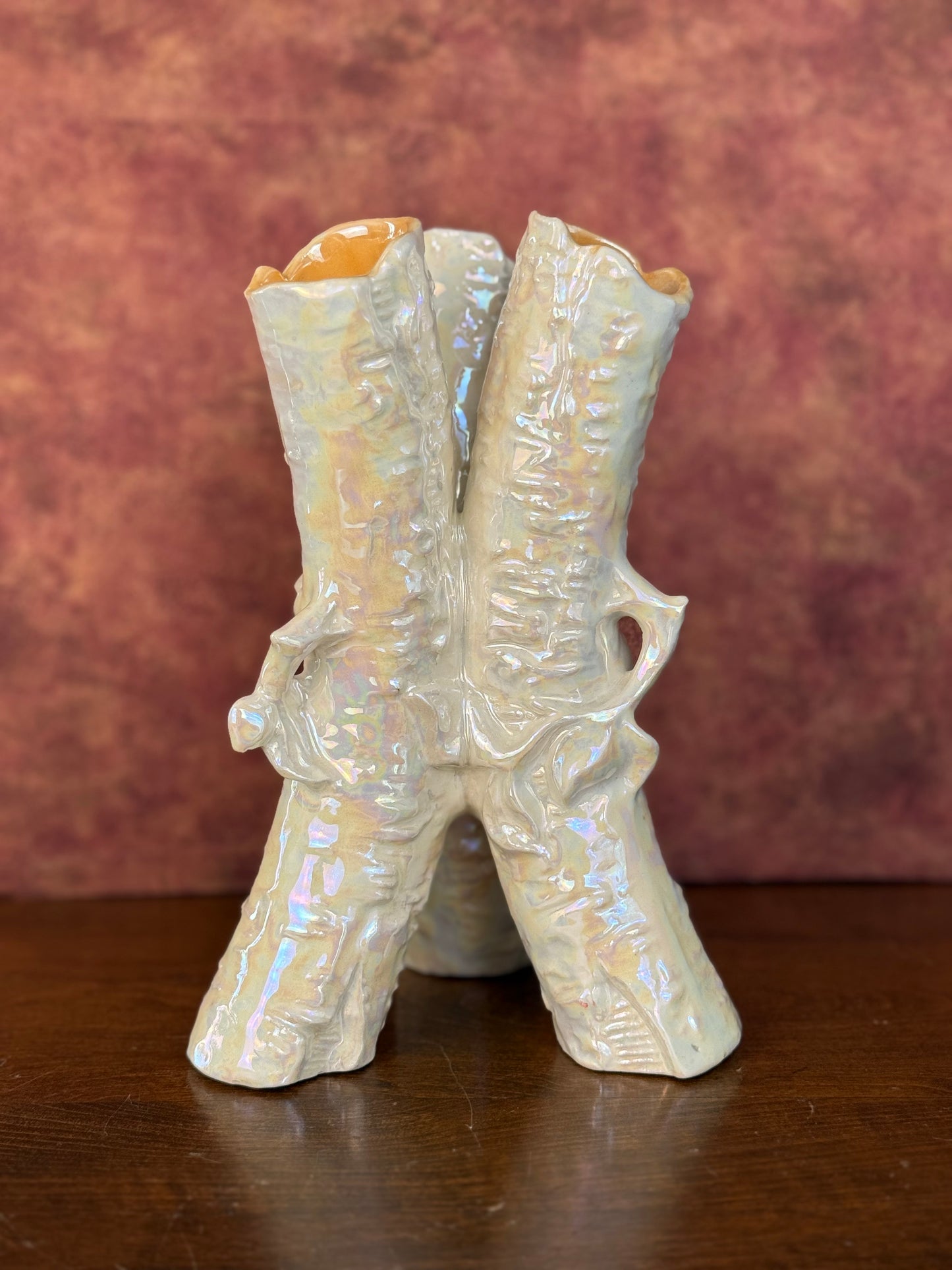 German Naturalistic Lusterware Glaze Vase (1950's-1960's)