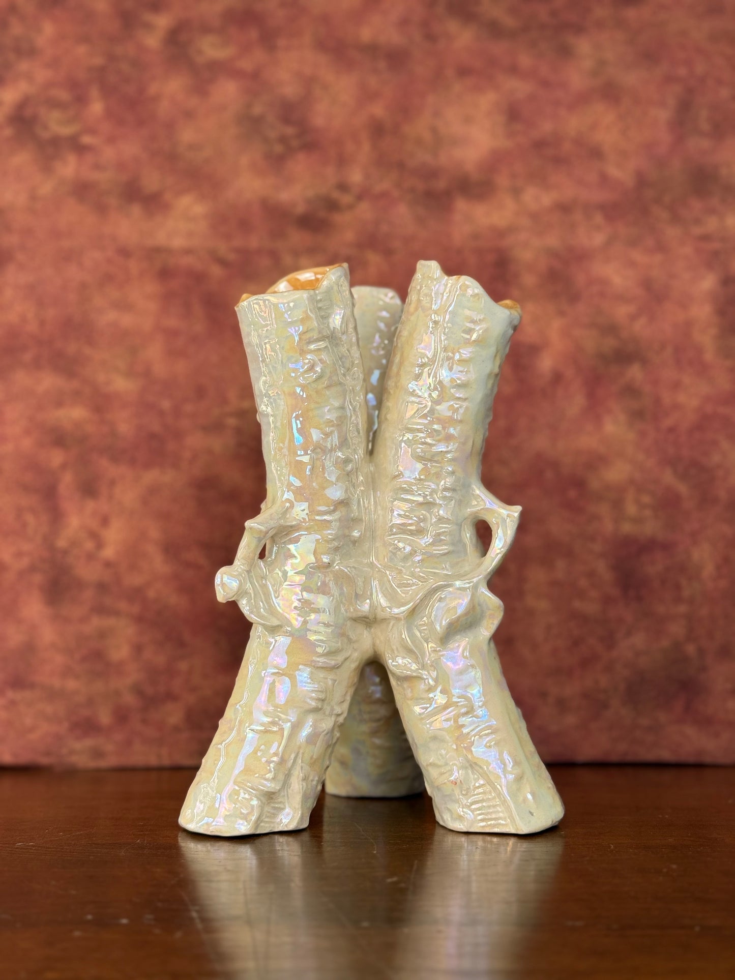 German Naturalistic Lusterware Glaze Vase (1950's-1960's)