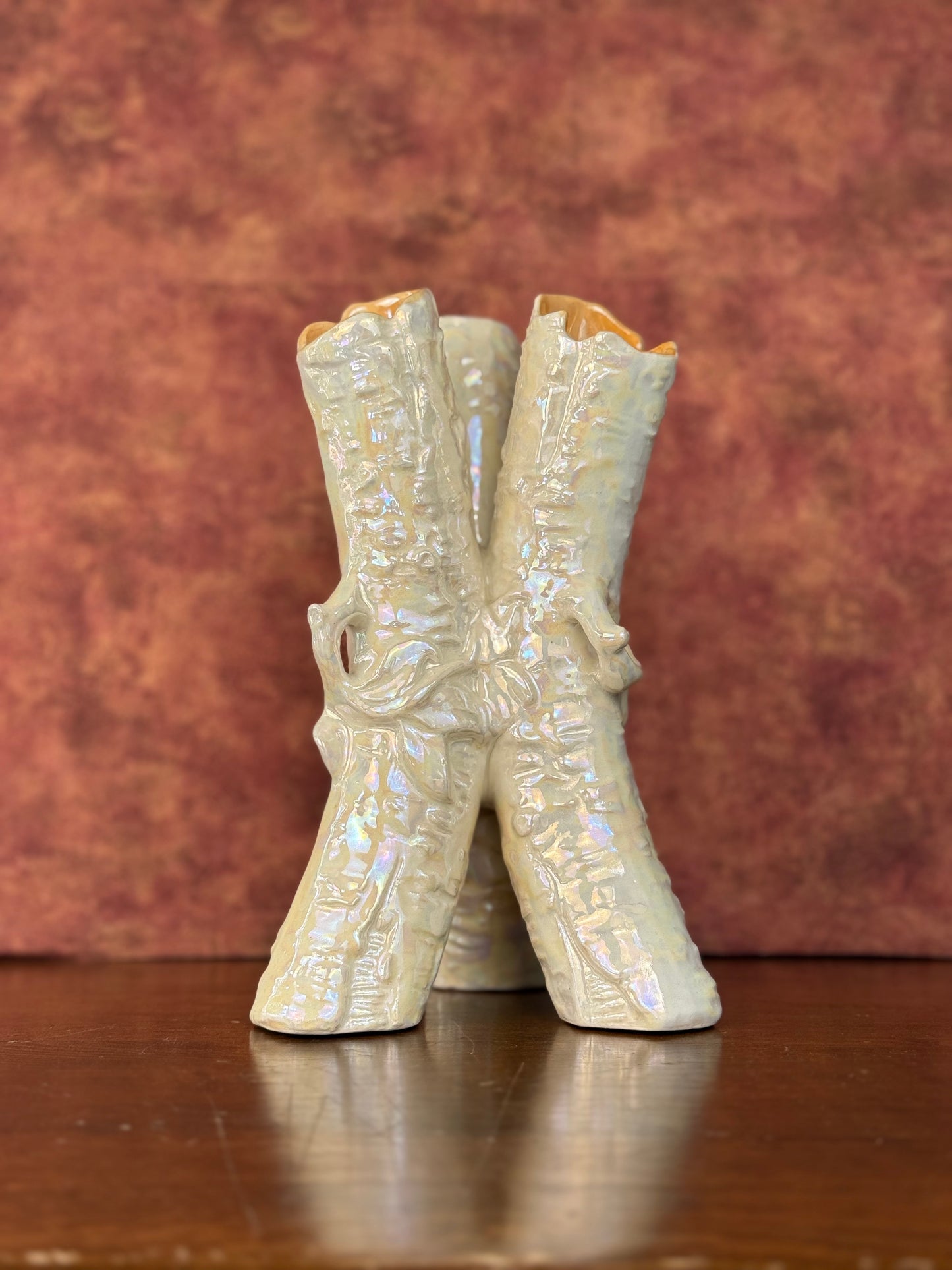 German Naturalistic Lusterware Glaze Vase (1950's-1960's)