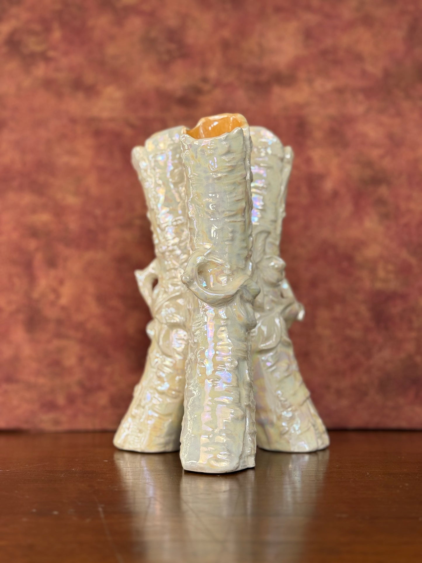 German Naturalistic Lusterware Glaze Vase (1950's-1960's)