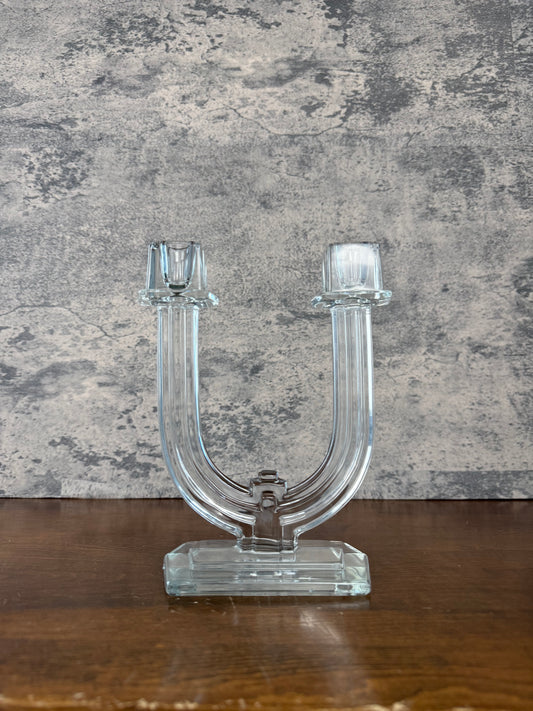 Heisey Glass New Era #4044 Double Candlestick Holder (1950's)