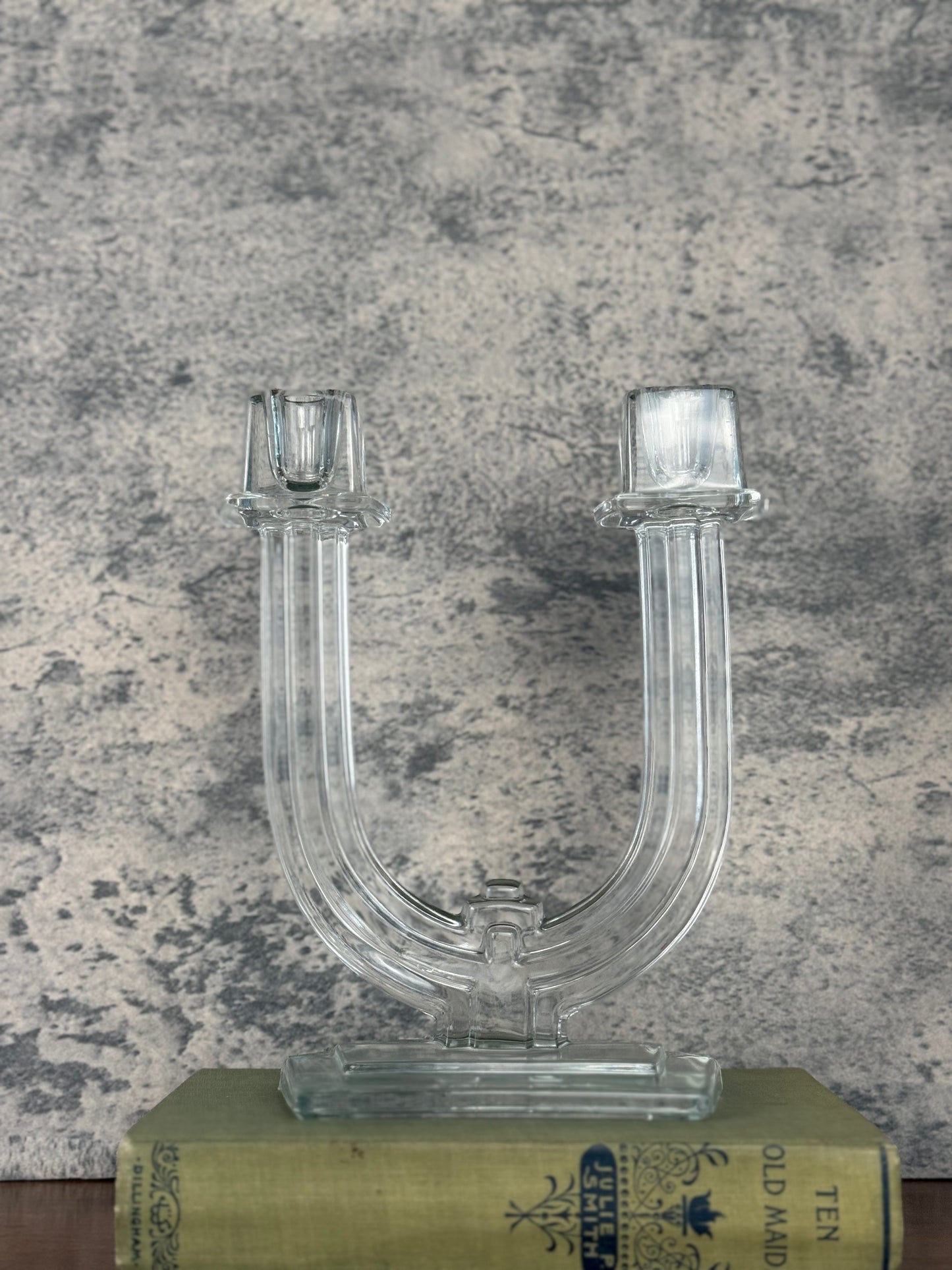 Heisey Glass New Era #4044 Double Candlestick Holder (1950's)
