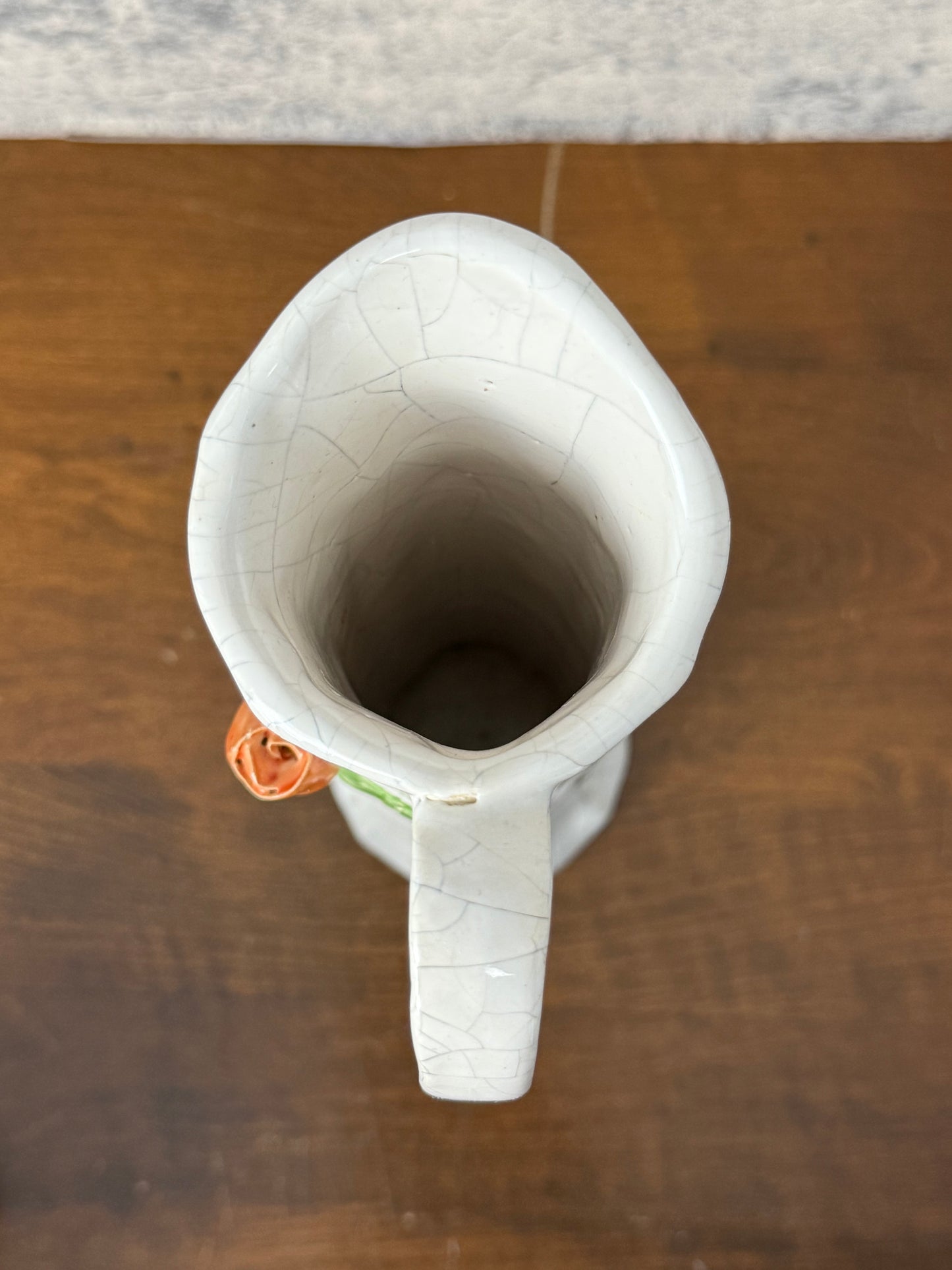 Polish Ceramic Vase with Rose Detail (1960's-1970's)