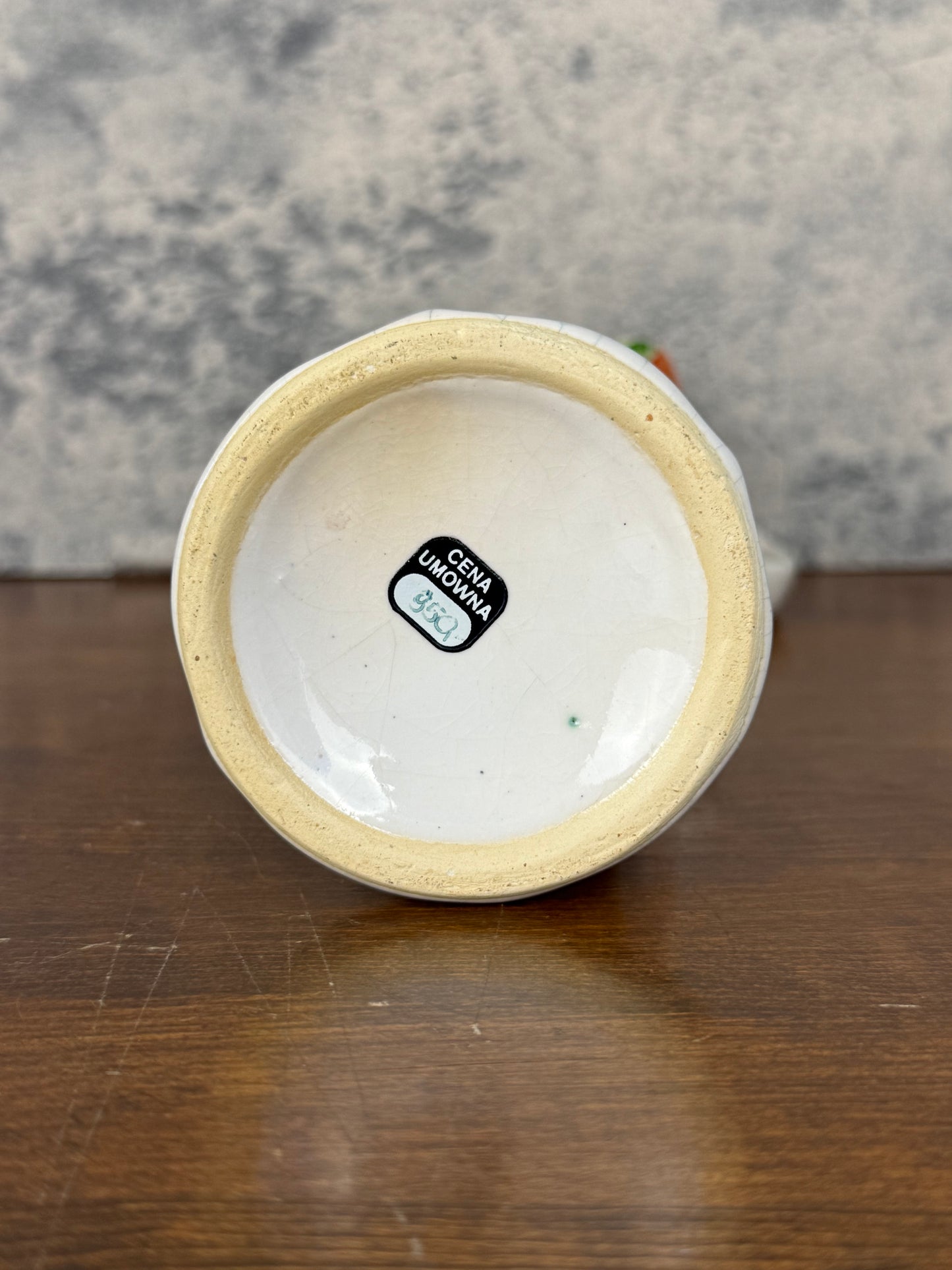 Polish Ceramic Vase with Rose Detail (1960's-1970's)