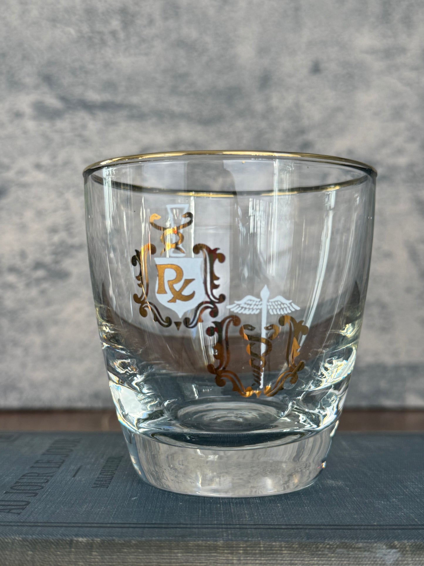 Libbey Rx Caduceus Pharmacy Rocks Glasses, Set of 4 (1950's-1960's)