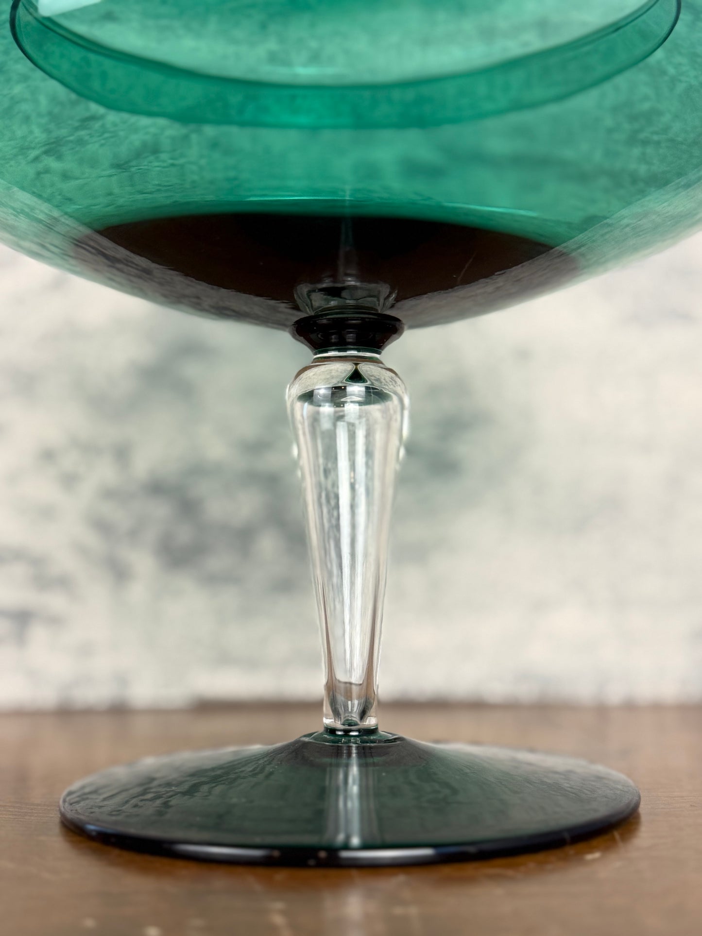 Italian Empoli Emerald Green Glass Candy Dish (1950's-1970's)