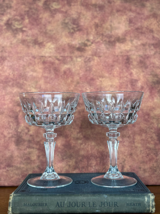 Cristal D'Arques-Durand Chantelle Cocktail Coupes, Set of 2 (1990's)