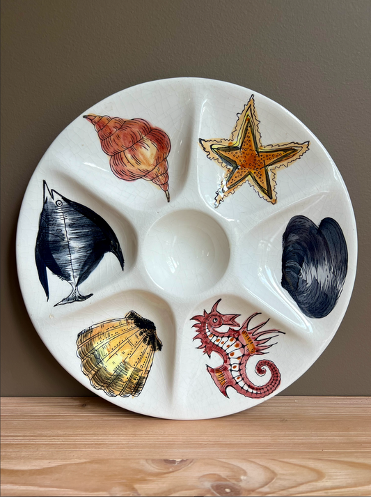 MCM Ceramic Sea Life Oyster Plate