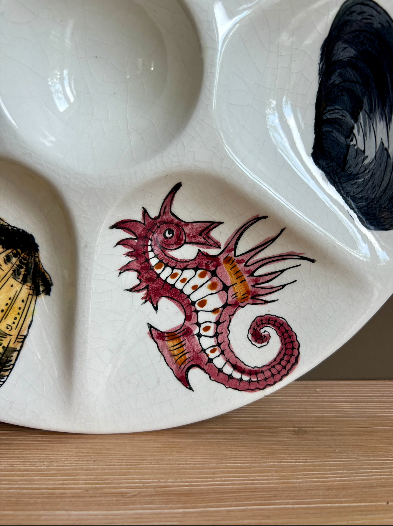 MCM Ceramic Sea Life Oyster Plate