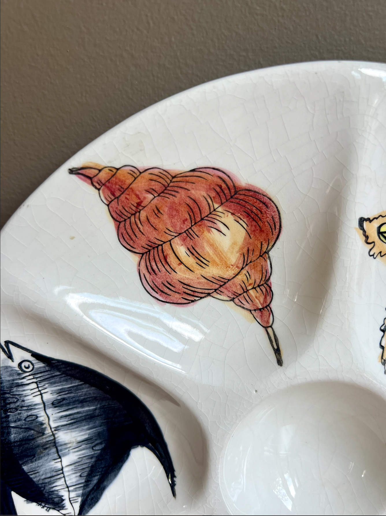 MCM Ceramic Sea Life Oyster Plate