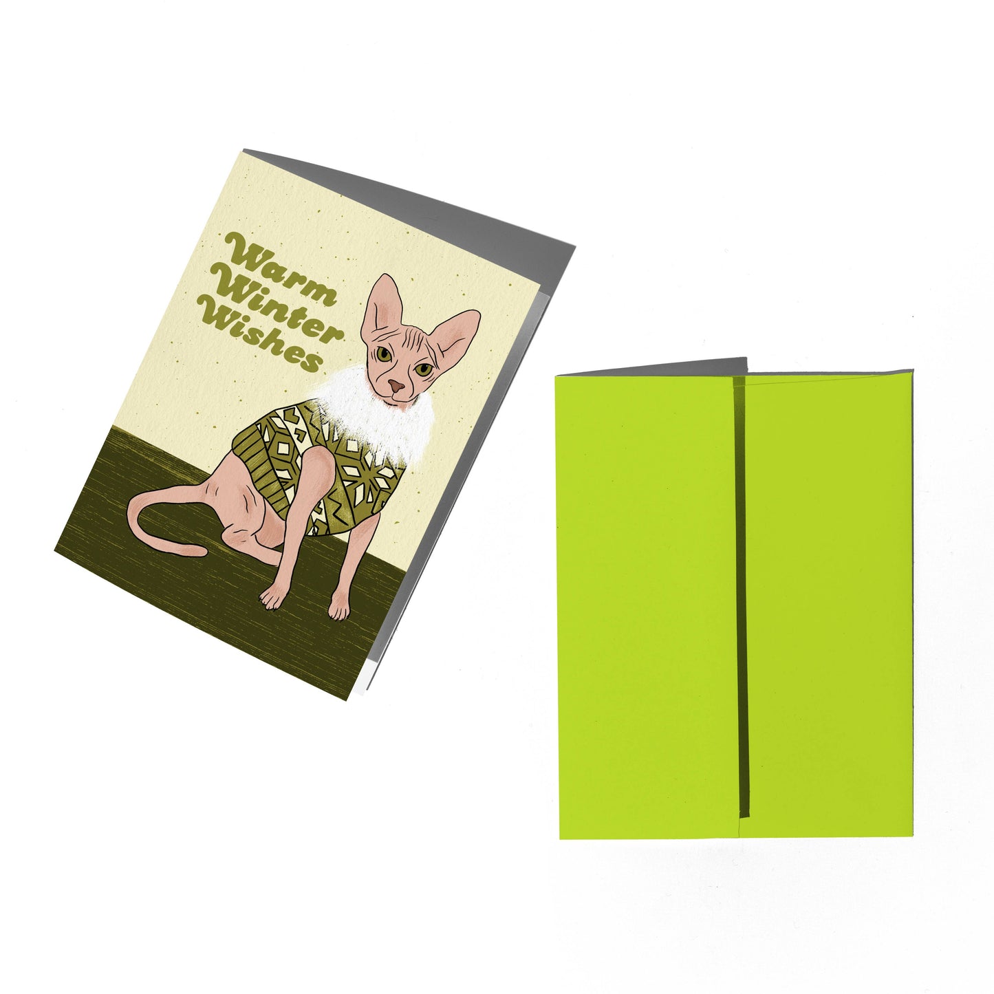 Holiday Sweater Cat Card